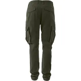 Mens Heritage Slim Fit Cargo Trousers Olive Back